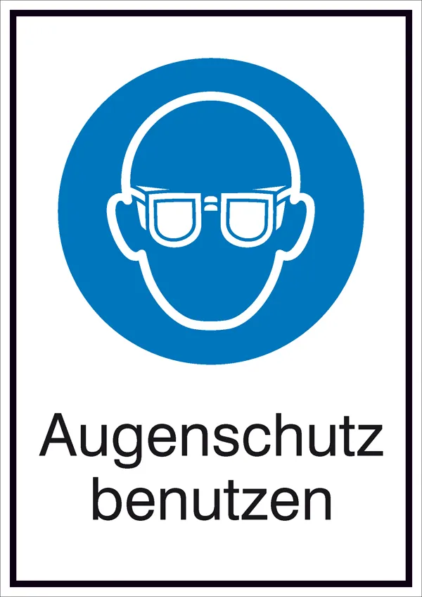 Bild von Gebotsschild Augenschutz benutzen, Hygiene und Abstand Aluminium (B x H) 210mm x 297mm ISO 7010 1St.