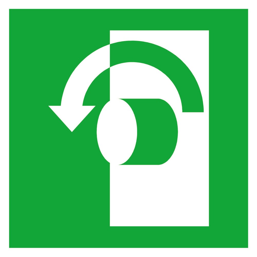 Bild von SafetyMarking Fluchtwegschild Folie Öffnung durch Rechtsdrehung 38.A2055 (B x H) 100mm x 100mm ISO