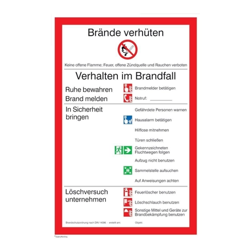 Bild von Aushang - Brandschutz »Brandschutzordnung Teil A«