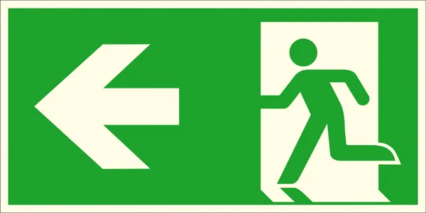 Bild von SafetyMarking Fluchtwegschild Folie Notausgang links 38.A1020 (B x H) 300mm x 150mm ISO 7010 1St.