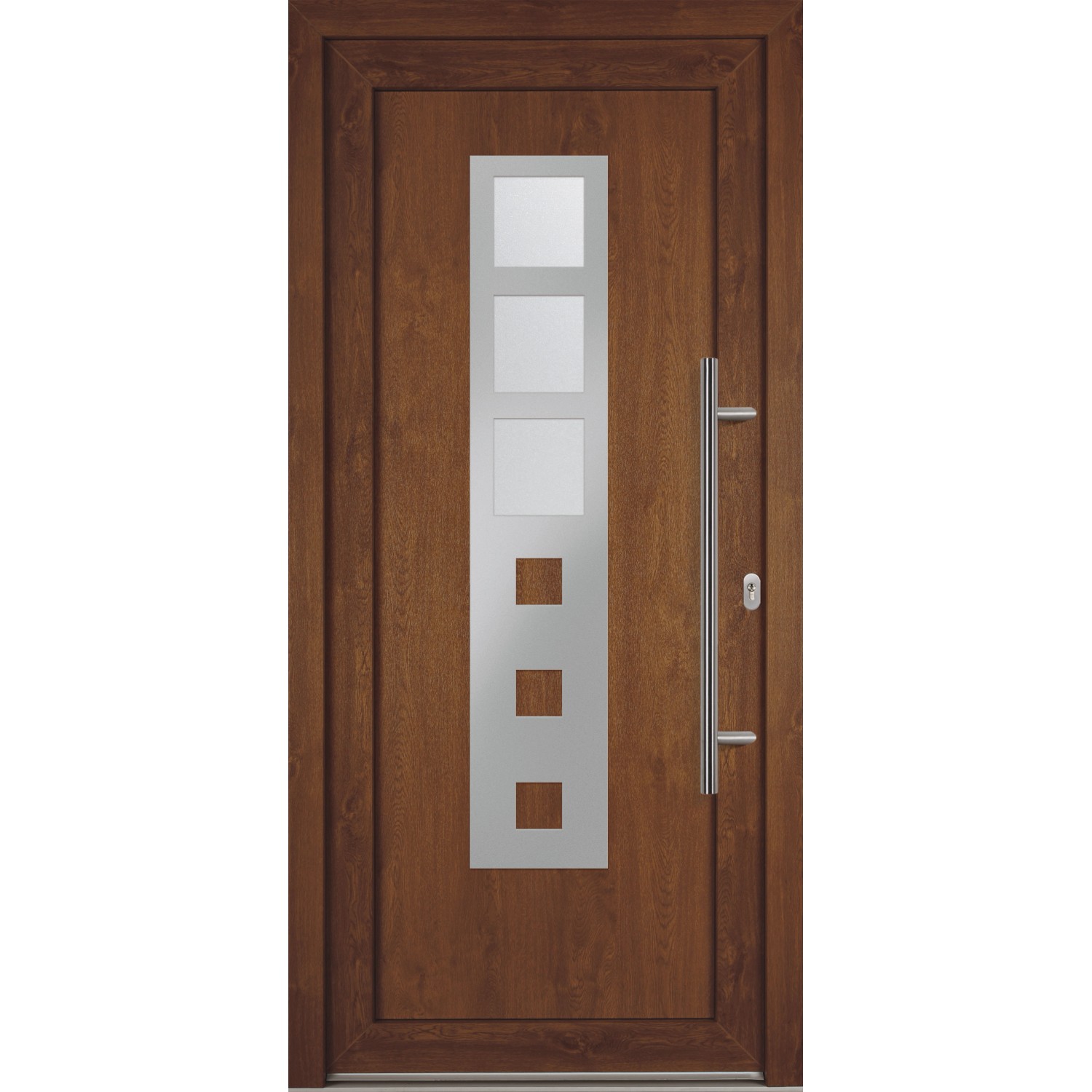 Bild von KM Meeth Haustür G74 42R Weiß-Golden Oak Anschlag Rechts