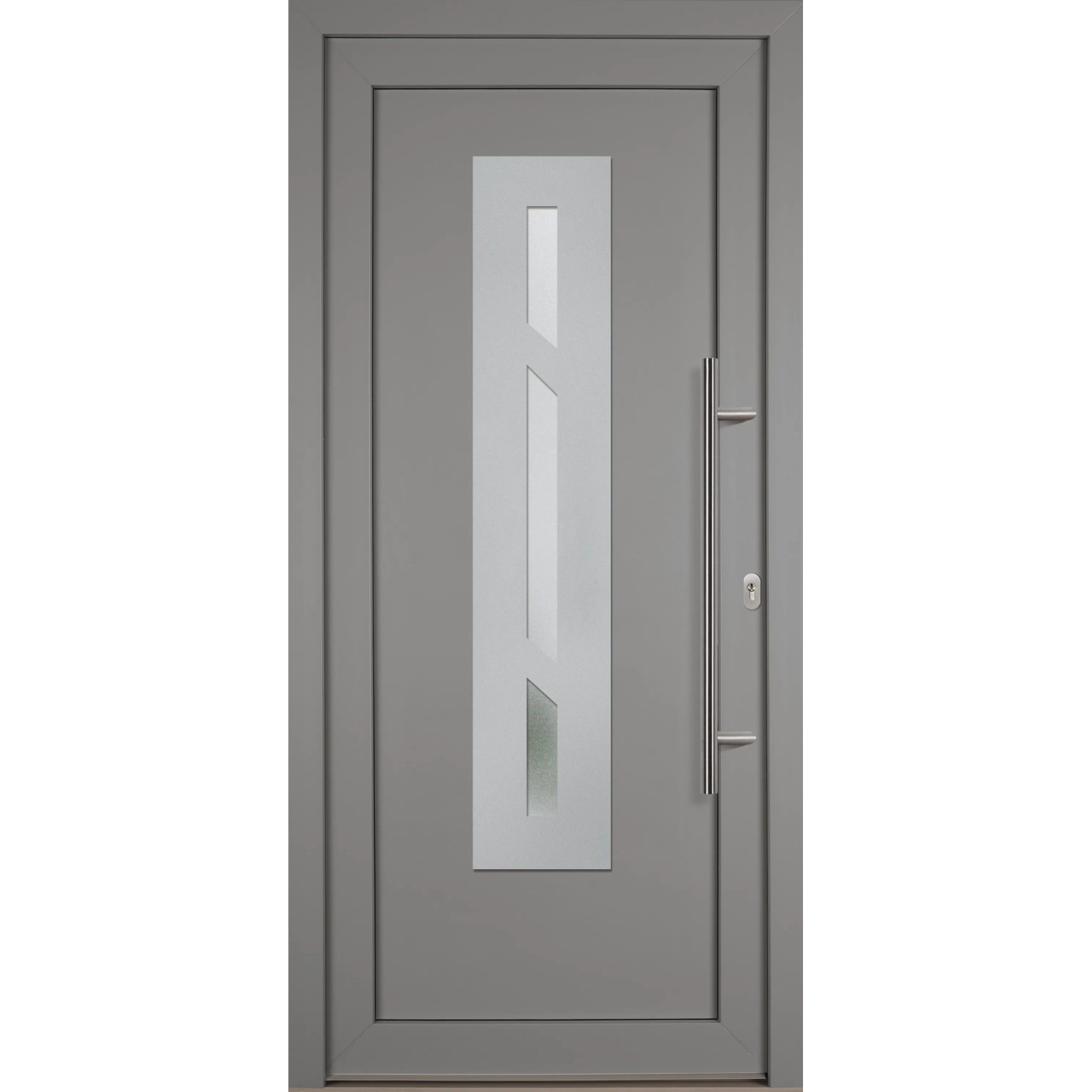 Bild von KM Meeth Haustür G74 43R Weiß-Fenstergrau Anschlag Rechts