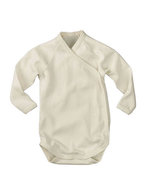 Bild von hessnatur Baby Langarm Wickelbody Slim aus Bio-Merinowolle mit Seide - natur - Größe 62/68