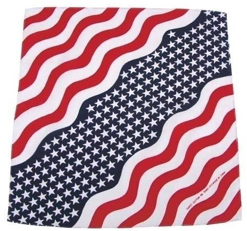 Bild von Bandana, Stars und Stripes, Gr. 55 x 55 cm, Baumwolle, USA Flagge Kopftuch