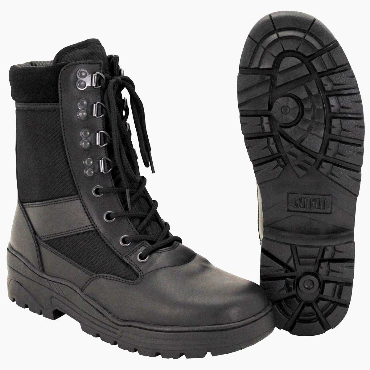 Bild von Stiefel, Security", schwarz, Leder/Nylon 8-Loch Gummisohle Arbeitschuh Outdoor 37"
