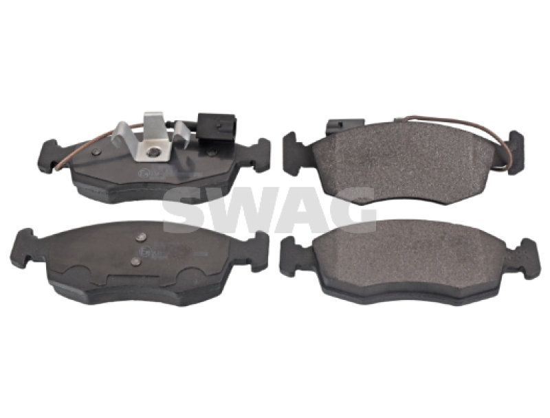 Bild von SWAG 70 91 6858 Bremsbelagsatz Bremsbeläge, Bremsklötze, Bremssteine Vorderachse inkl. Verschleißwarnkontakt mit Kolbenclip FIAT: 500 Hatchback