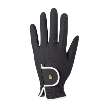 Bild von Roeckl Reithandschuhe Roeck Grip S Lona schwarz/ weiß 8,5 cm