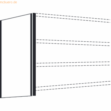 Bild von KERKMANN Aktenschrank Seitenblende für Büro-Regal Progress 2000 TxH 50x260cm lichtgrau.