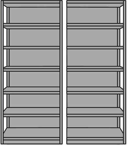 Bild von kaiserkraft | Büro-Steckregal | mit Rückwand | Regalhöhe 2250 mm | Anbauregal | Breite x Tiefe 960 x 400 mm