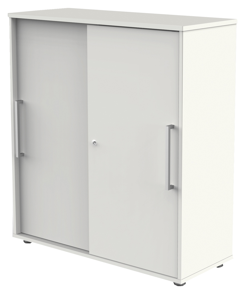 Bild von KERKMANN Aktenschrank Schiebetürenschrank Form 4 100x40x111cm 3 OH weiß.