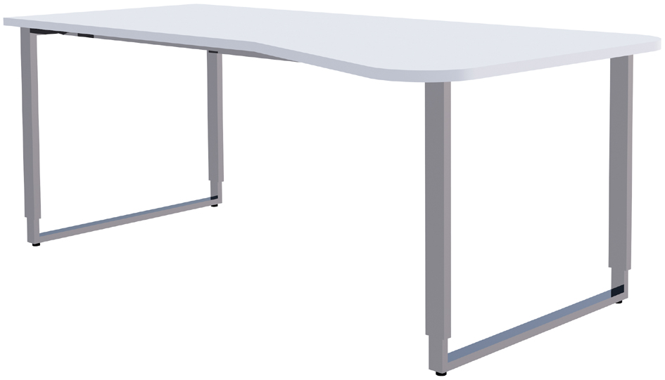 Bild von KERKMANN Schreibtisch Freiformtisch Aveto Edelstahl BxT 195x80/100cm weiß