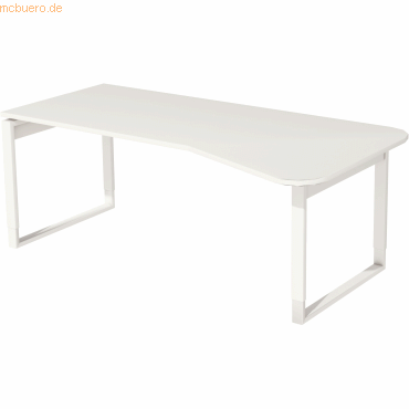 Bild von KERKMANN Schreibtisch Freiformtisch Fresh BxT 195x80/100cm höhenverstellbar weiß