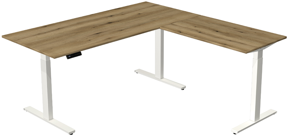 Bild von KERKMANN Schreibtisch Sitz-/Stehtisch Move 3 elektr. höhenverstellbar BxT 200x220cm + Anbaut