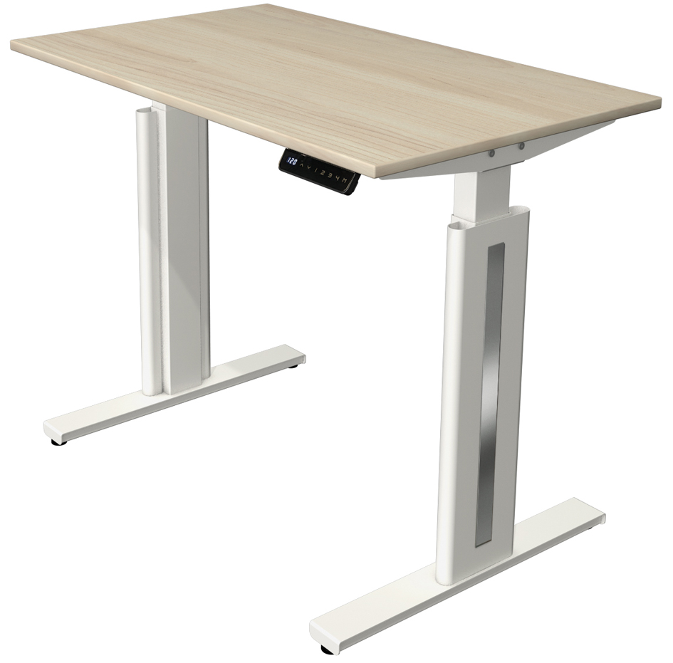 Bild von KERKMANN Schreibtisch Sitz-/Stehtisch Move 3 fresh BxTxH 160x80x72-120cm ahorn/weiß