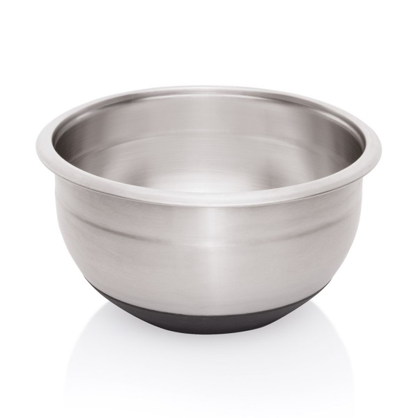 Bild von Rührschüssel mit Gummiboden -  bauchig - Edelstahl - D: 28cm - H: 1...