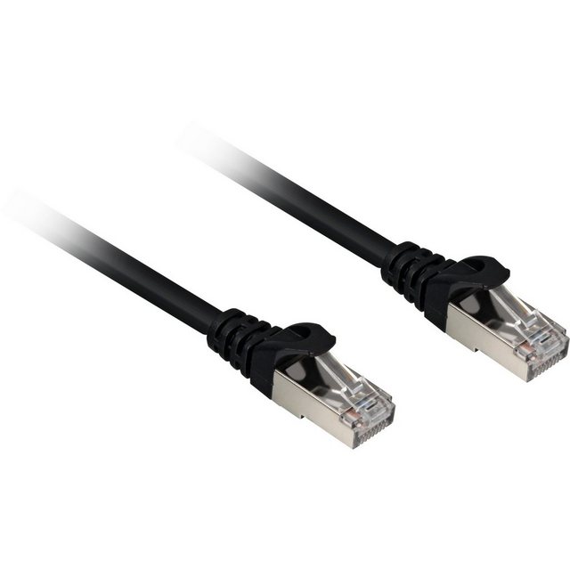 Bild von Sharkoon Patchkabel RJ45 Cat.6a SFTP Kabel, schwarz, 5 Meter, LSOH (Halogenfrei) (S/FTP, CAT6a, 5 m), Netzwerkkabel