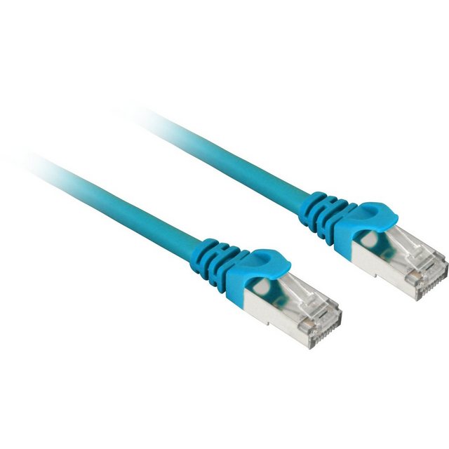 Bild von Sharkoon Patchkabel SFTP, RJ-45, mit Cat.7a Rohkabel Kabel, blau, 3 Meter (S/FTP, CAT7, 3 m), Netzwerkkabel