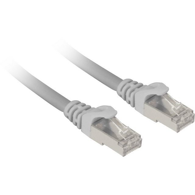 Bild von Sharkoon Patchkabel SFTP, RJ-45, mit Cat.7a Rohkabel Kabel, grau, 2 Meter (S/FTP, CAT7, 2 m), Netzwerkkabel
