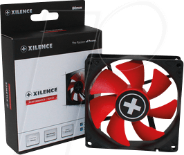 Bild von Xilence XPF80.R PC-Gehäuse-Lüfter Schwarz, Rot (B x H x T) 80 x 25 x 80mm