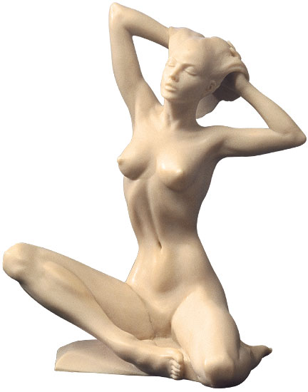 Bild von Roman Johann Strobl: Skulptur 'Sitzender Akt', Version in Kunstmarmor