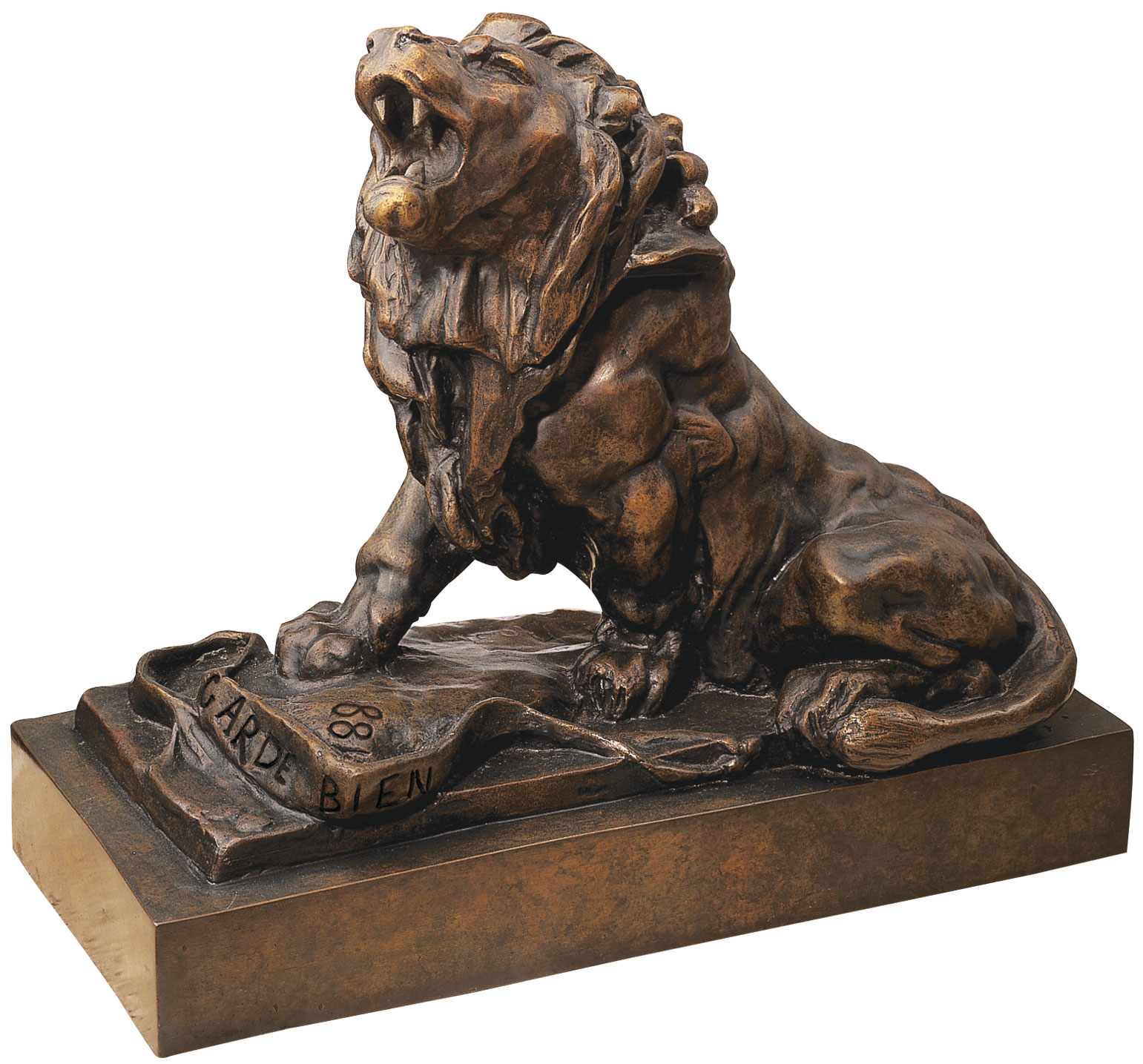 Bild von Auguste Rodin: Skulptur 'Der weinende Löwe' (Le lion qui pleure), Version in Kunstbronze