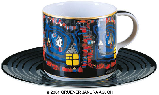 Bild von Friedensreich Hundertwasser: (808D) Künstlertasse 'Das Ende der Wasser'