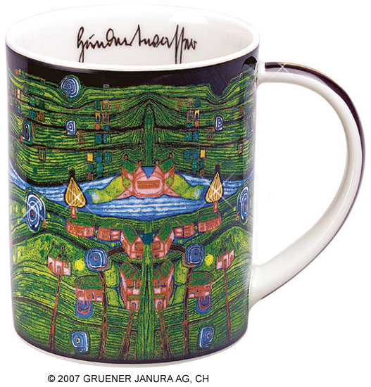 Bild von Friedensreich Hundertwasser: Magic Mug 'Grass for those who cry', Porzellan