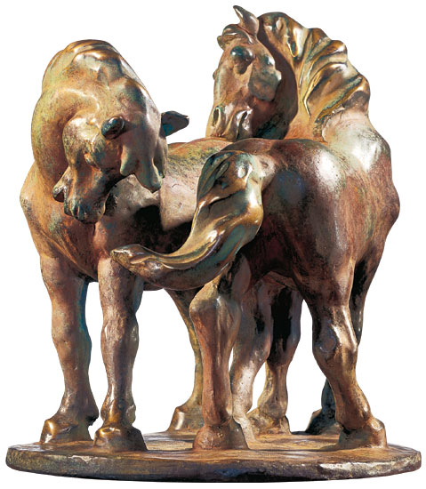 Bild von Franz Marc: Skulptur 'Zwei Pferde' (1908/09), Version in Kunstbronze