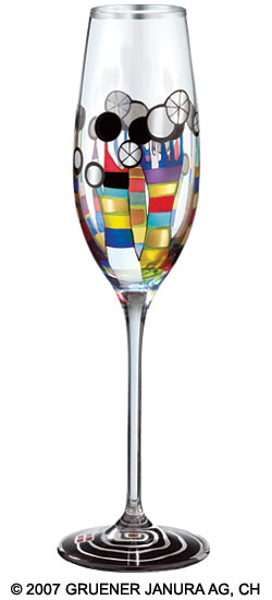Bild von Friedensreich Hundertwasser: (869A) Sektglas 'Korallenblumen'