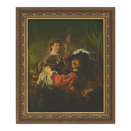 Bild von Rembrandt: Bild 'Selbstbildnis mit Saskia' (1635-39), gerahmt