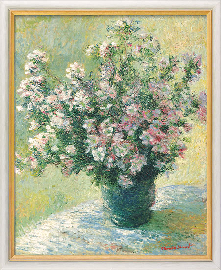 Bild von Claude Monet: Bild 'Vase à fleurs - Malvenstrauß' (1881/82), gerahmt