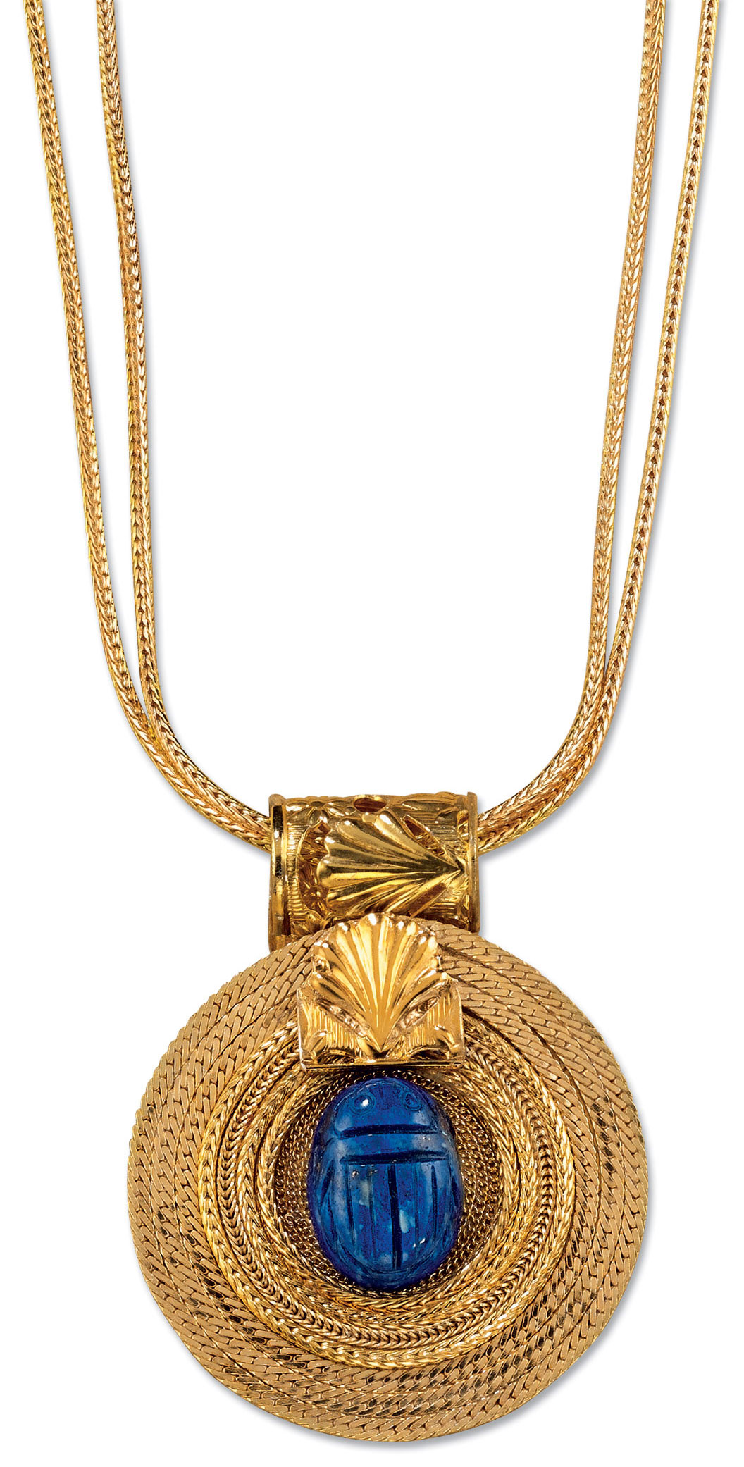 Bild von Petra Waszak: Collier 'Sonnenrad mit Lapislazuli-Skarabäus', Schmuck