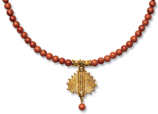 Bild von Petra Waszak: Korallencollier 'Heart of Nubia', Schmuck