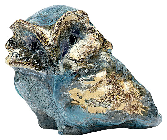 Bild von Gartenfigur 'Kauz' (kleine Version), Keramik, Gartenskulptur