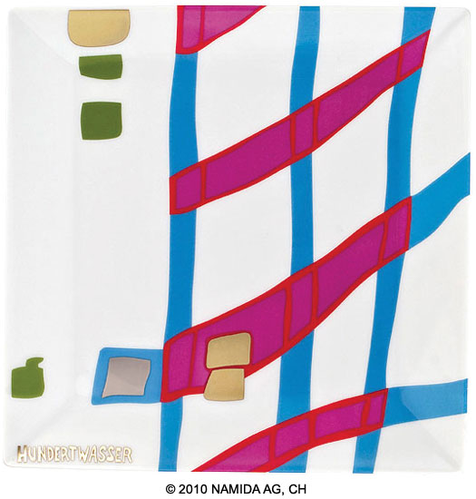 Bild von Friedensreich Hundertwasser: Gabenschale 'Detail of Infinity' (19 x 19 cm, weiß)