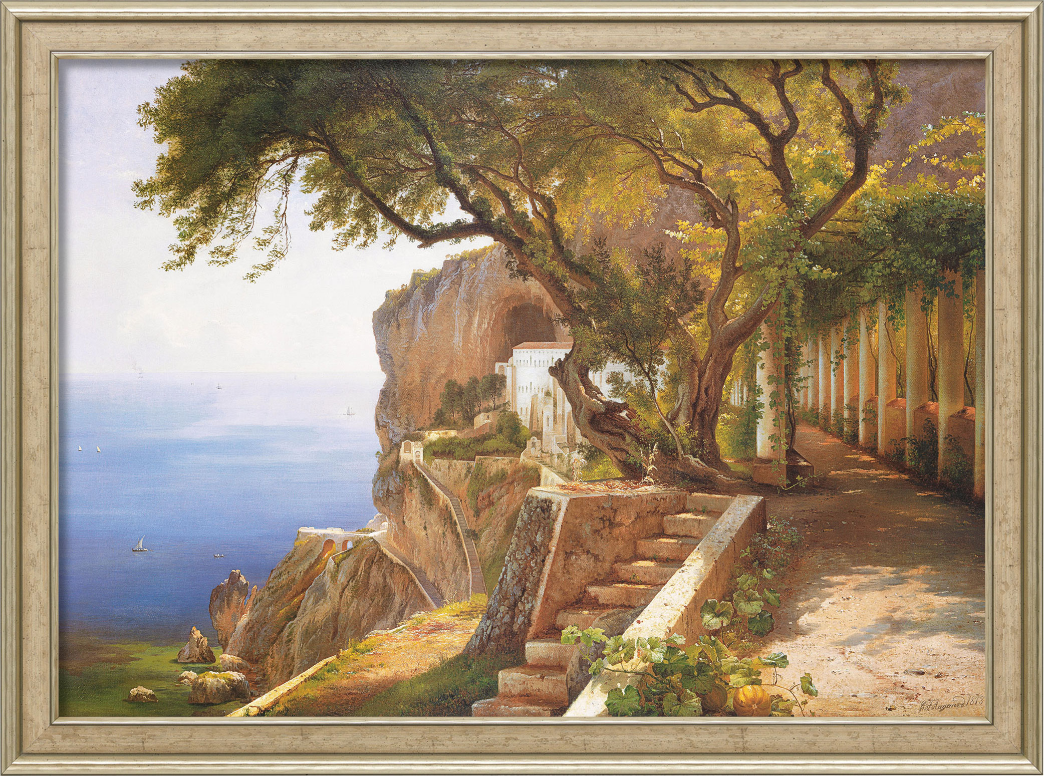 Bild von Carl Frederic Aagaard: Bild 'Pergola in Amalfi', gerahmt