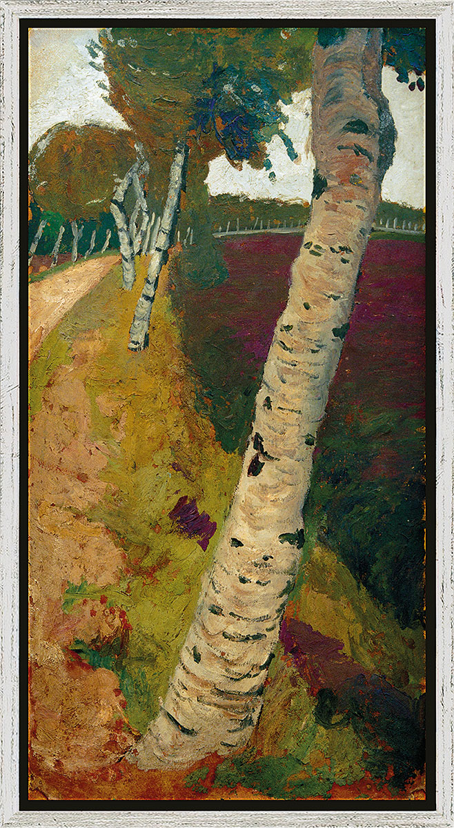Bild von Paula Modersohn-Becker: Bild 'Landstraße mit Birken' (um 1901), gerahmt