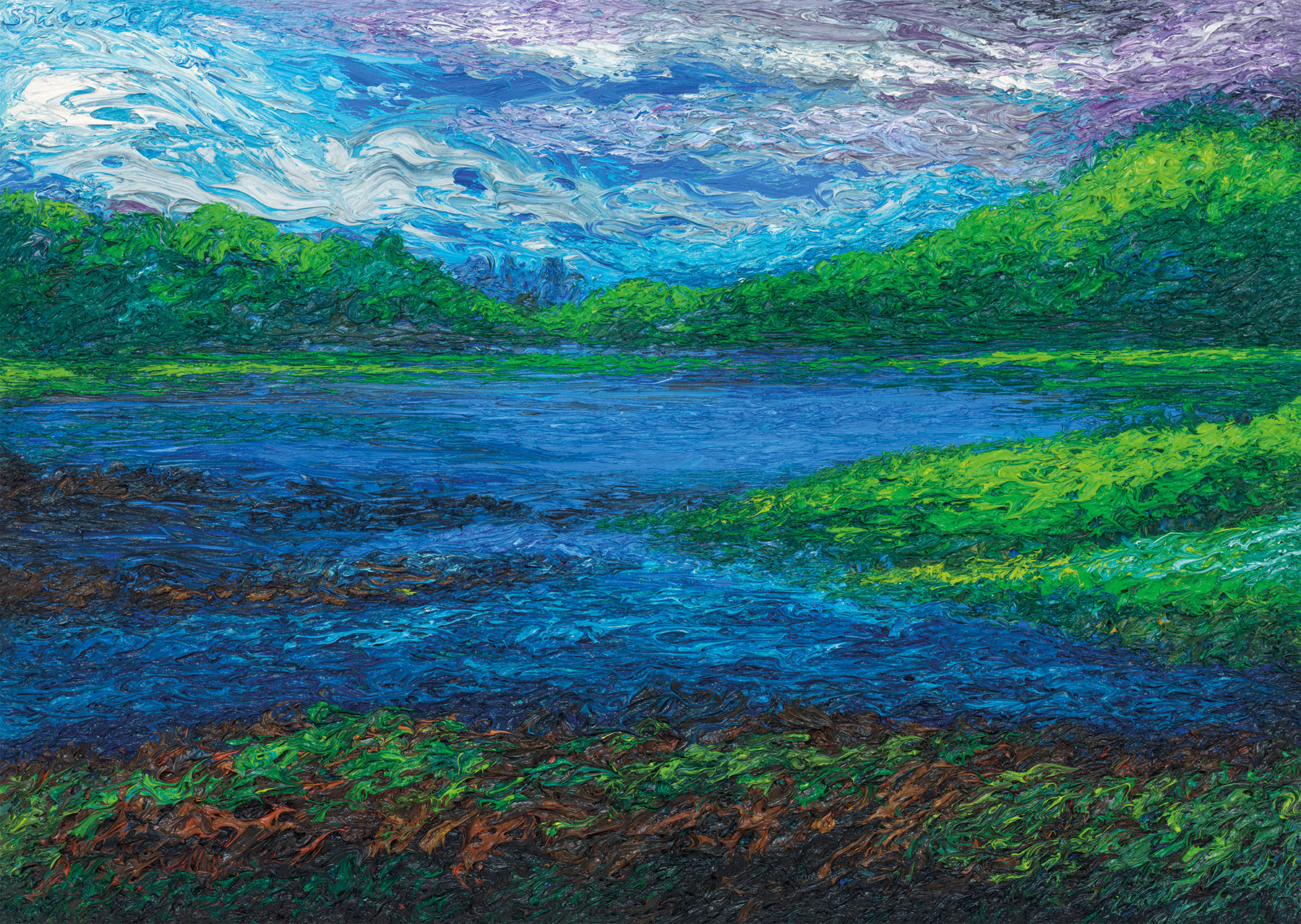 Bild von Ansgar Skiba: Bild 'Maar' (2012) (Original / Unikat), auf Keilrahmen