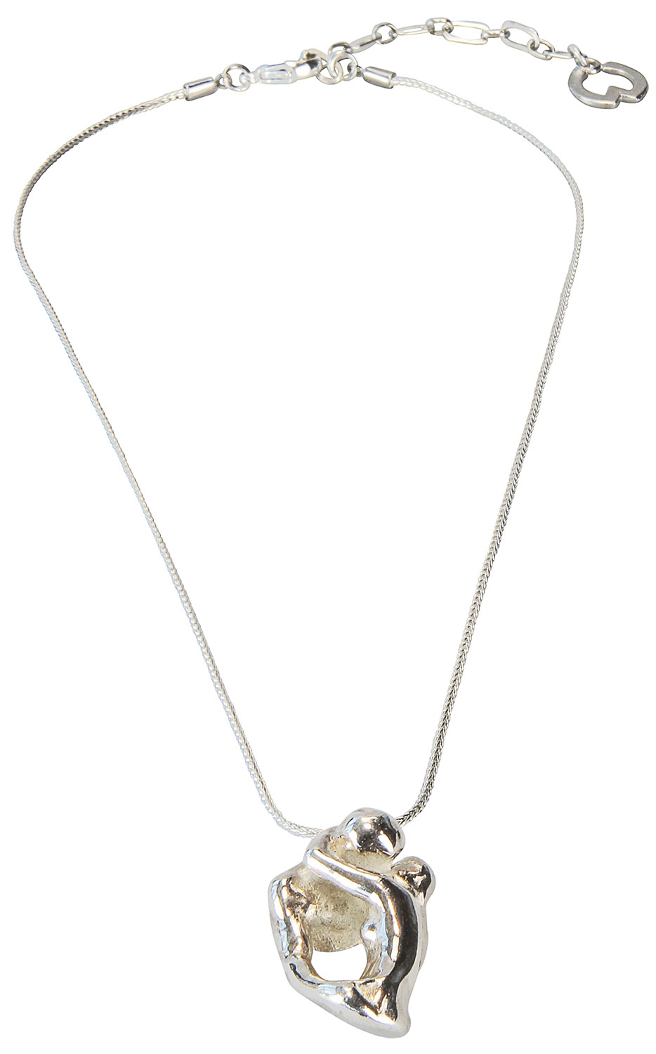 Bild von Petra Waszak: Collier 'Der Kuss' - nach Auguste Rodin, Version Silber, Skulptur, Schmuck