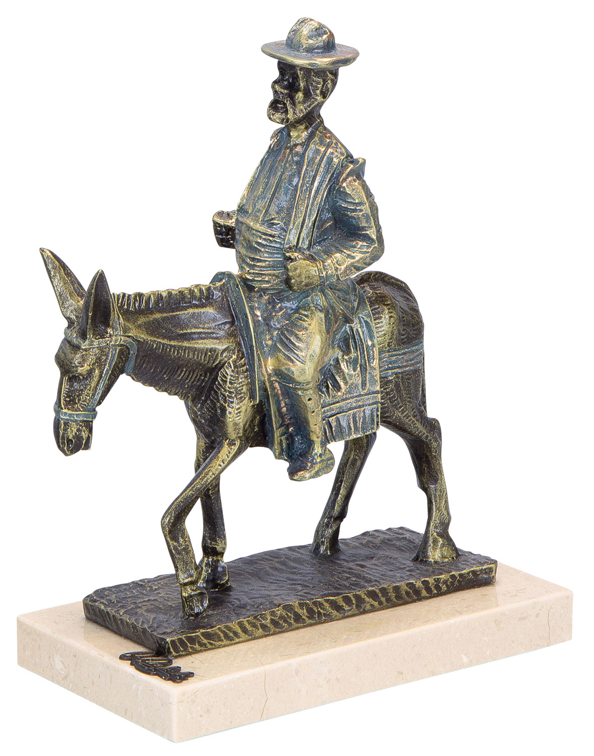 Bild von Angeles Anglada: Skulptur 'Sancho Panza en Burro', Kunstguss Steinoptik