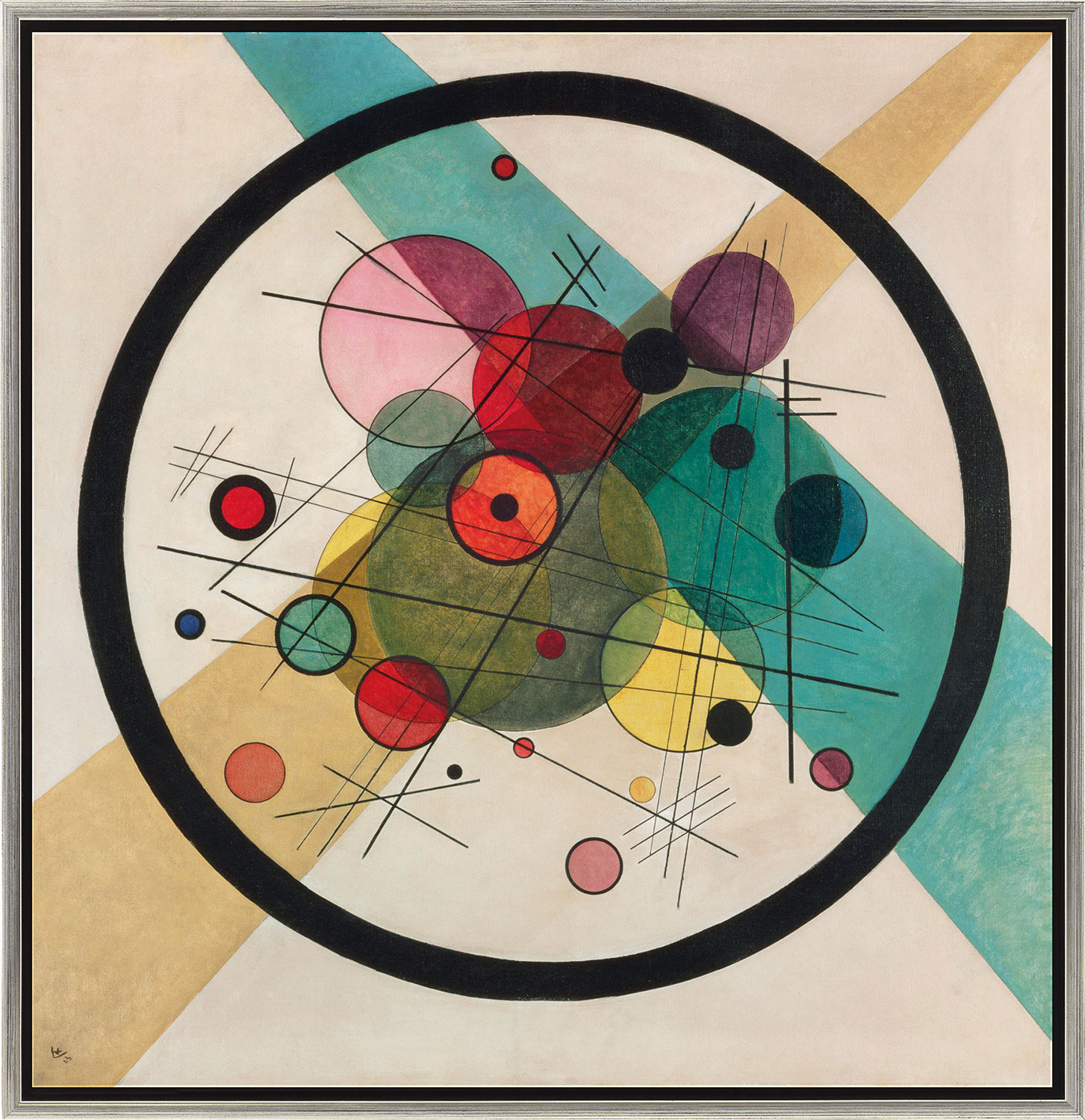 Bild von Wassily Kandinsky: Bild 'Kreise in einem Kreis' (1923), gerahmt