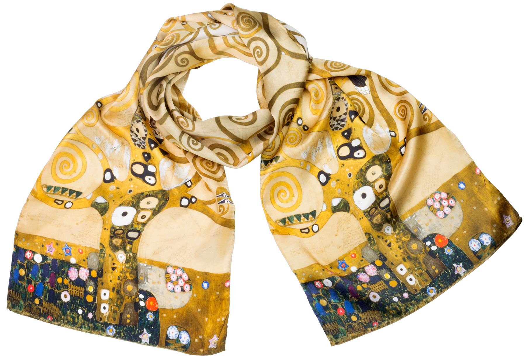 Bild von Gustav Klimt: Seidenschal 'Lebensbaum', beige Version