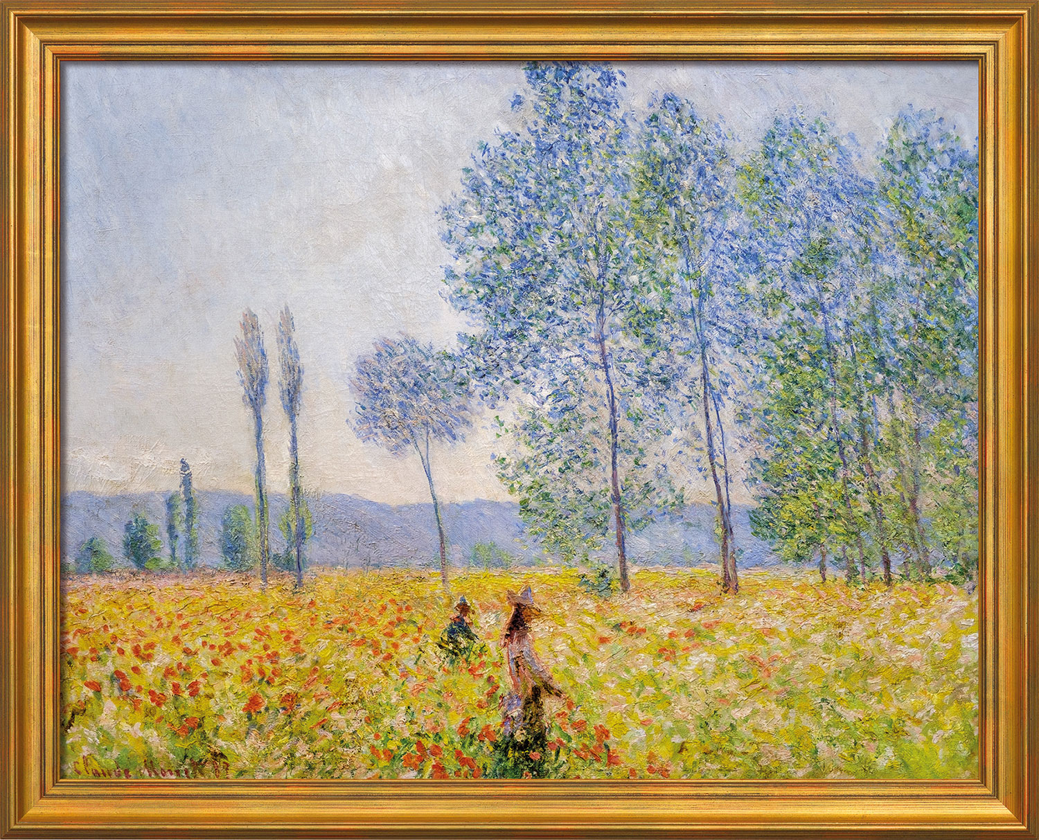 Bild von Claude Monet: Bild 'Unter den Pappeln' (1887), gerahmt