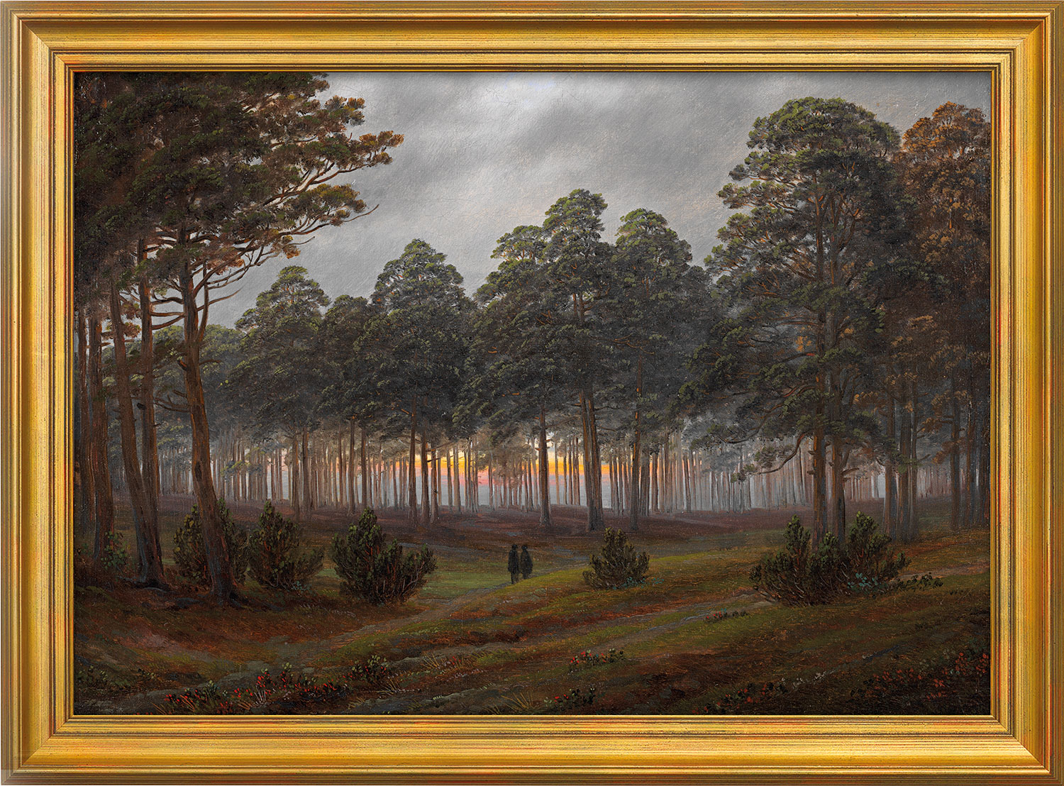 Bild von Caspar David Friedrich: Bild 'Der Abend' - aus dem 'Tageszeitenzyklus', gerahmt