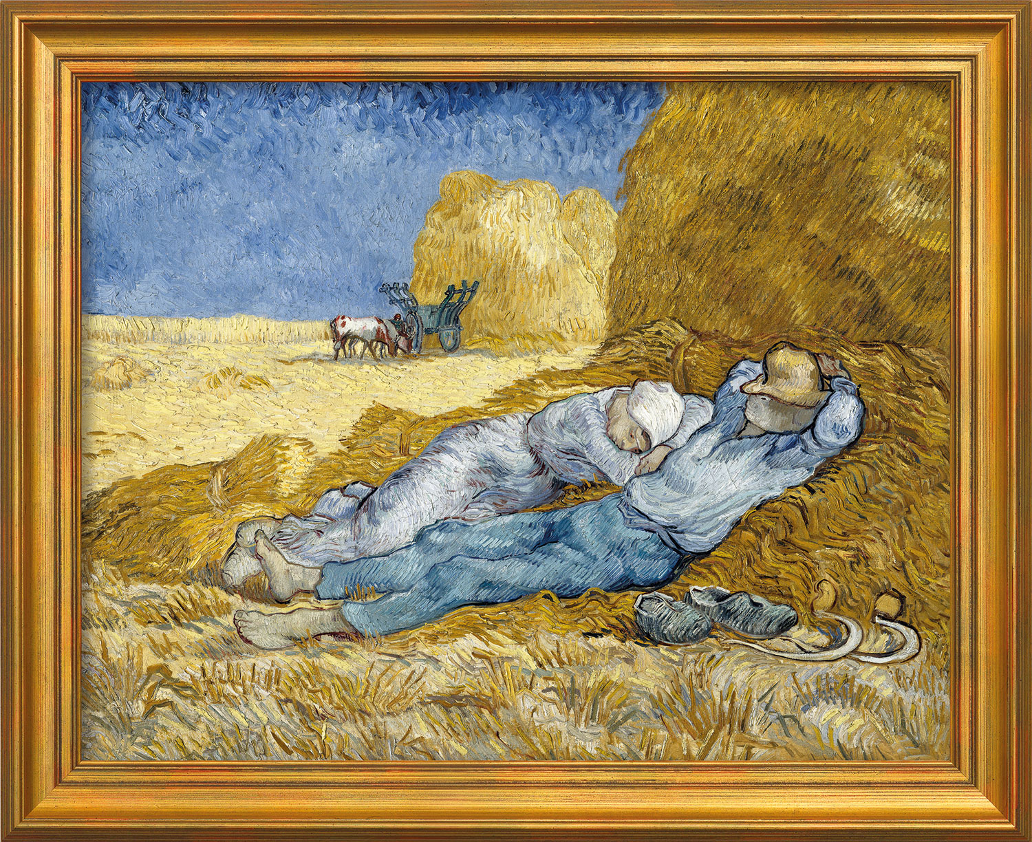 Bild von Vincent van Gogh: Bild 'Mittagsrast' (1889/1890), gerahmt