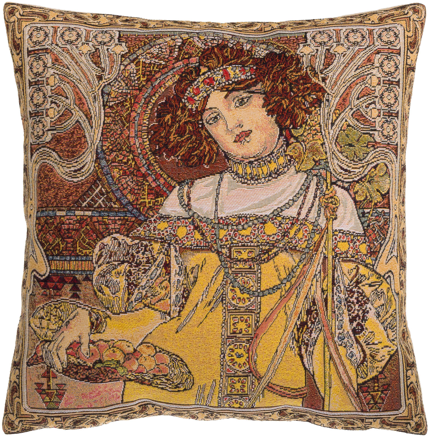 Bild von Alphonse Mucha: Kissenhülle 'Herbst'