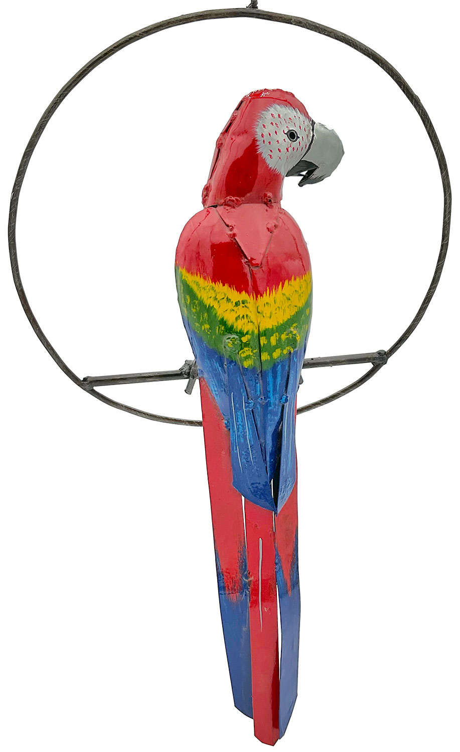 Bild von Gartenfigur / Hängedeko 'Ara im Ring', Gartenskulptur