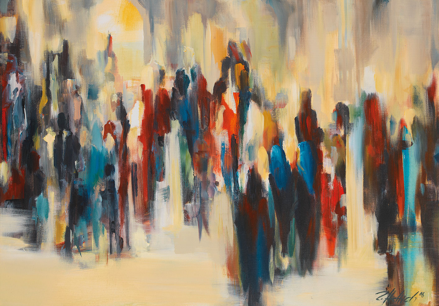 Bild von Robert Hettich: Bild 'Get together' (2006), auf Keilrahmen