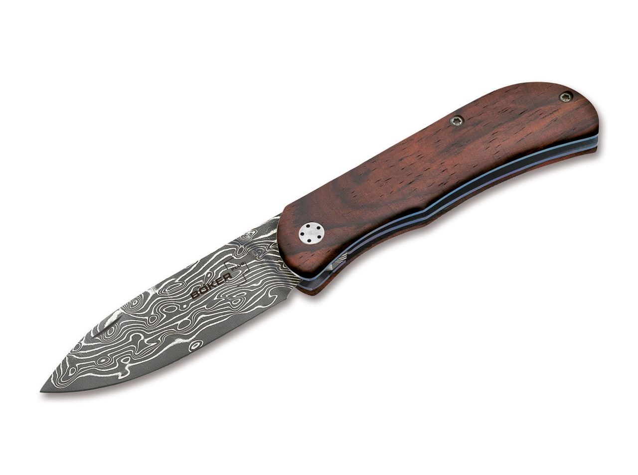 Bild von Taschenmesser BÖKER Plus Exskelibur 2 Damast Cocobolo §42a konform legal führen