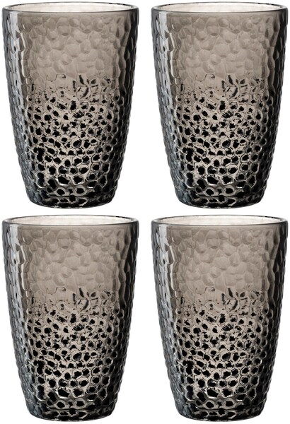 Bild von LEONARDO Glas Matera, Kalk-Natron Glas, 4 Gläser, Handgefertigt, Spülmaschinenfest, grau